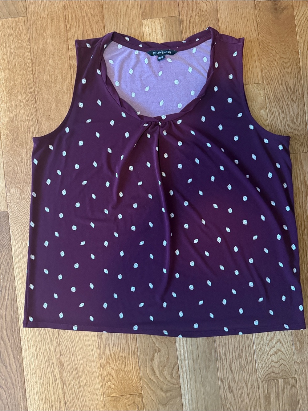 41 Hawthorn Burgundy Sleeveless Dot Tank